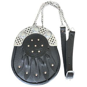 Scottish LLC Sporran Traditional Scottish Pouch With Adjustable Leather Belt.